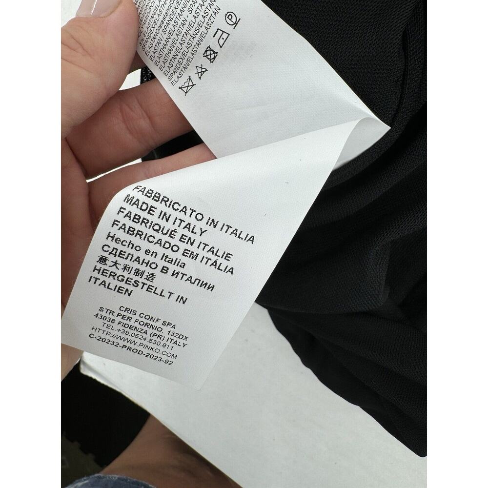 Pinko Dress Sz XS Rouched Party Grunge Holes Black Sexy Cocktail Whimsigoth Emo - Picture 12 of 16